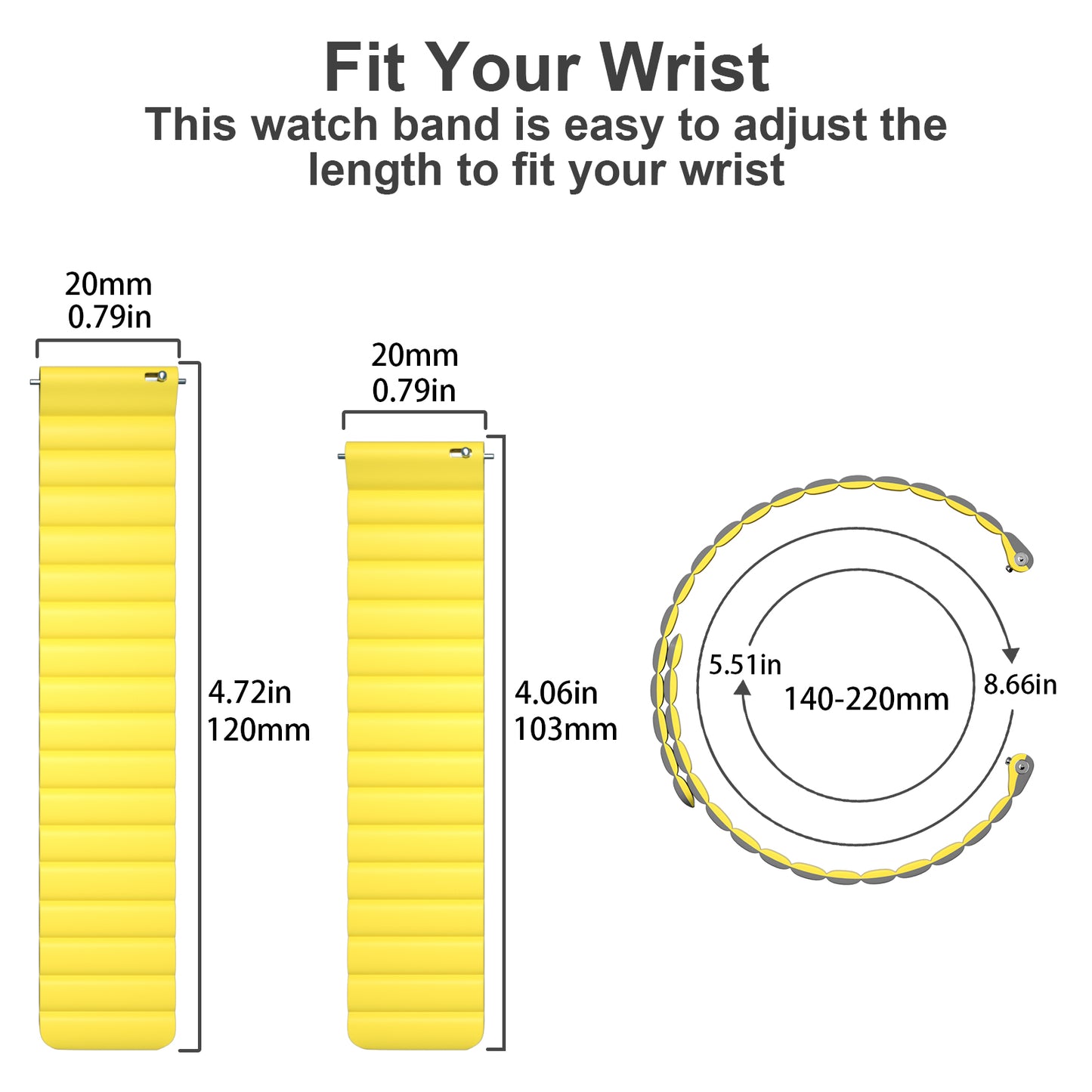 20mmmagneticsiliconewatchstrap